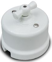 Выключатель-ретро керамика Bironi Лизетта 2-кл. белый картинка